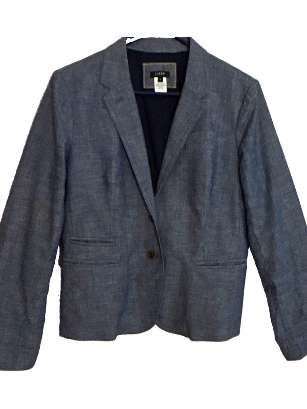 J. Crew Women's Slate Blue Single-Breasted Cotton Lined Blazer